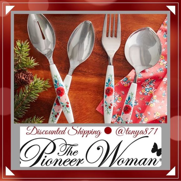 The Pioneer Woman Other - ♥️🎄 New The Pioneer Woman Wishful Winter 4-Piece Holiday Serve Utensils Set